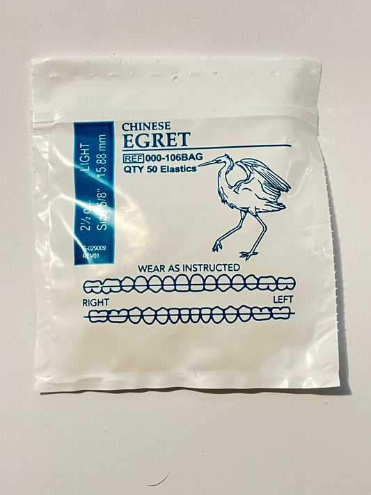 Elásticos american orthodontics por sobre Egret 2 1/2 onzas 5/8