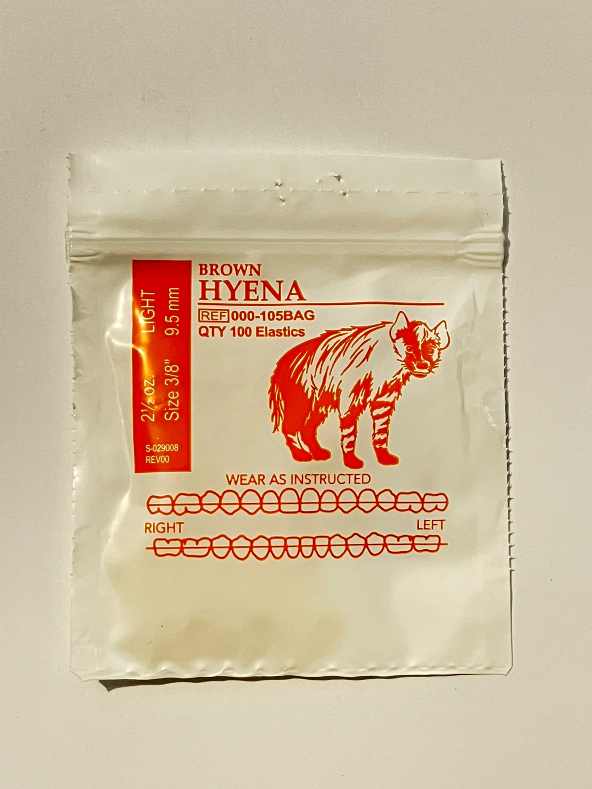 Elásticos american orthodontics por sobre Hyena 2 1/2 onzas 3/8