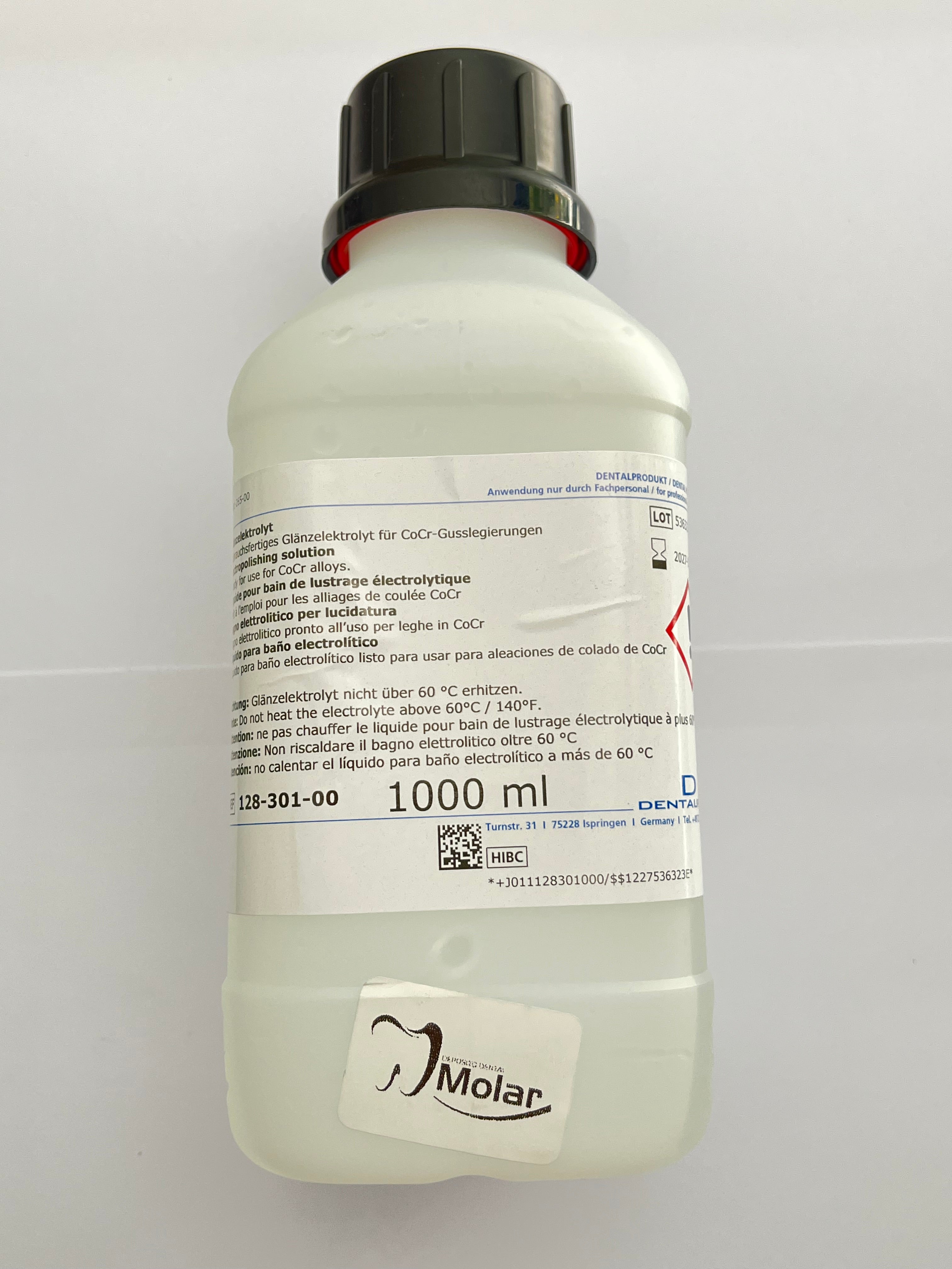 Líquido para baño electrolítico dentaurum 1 litro 128-301-00