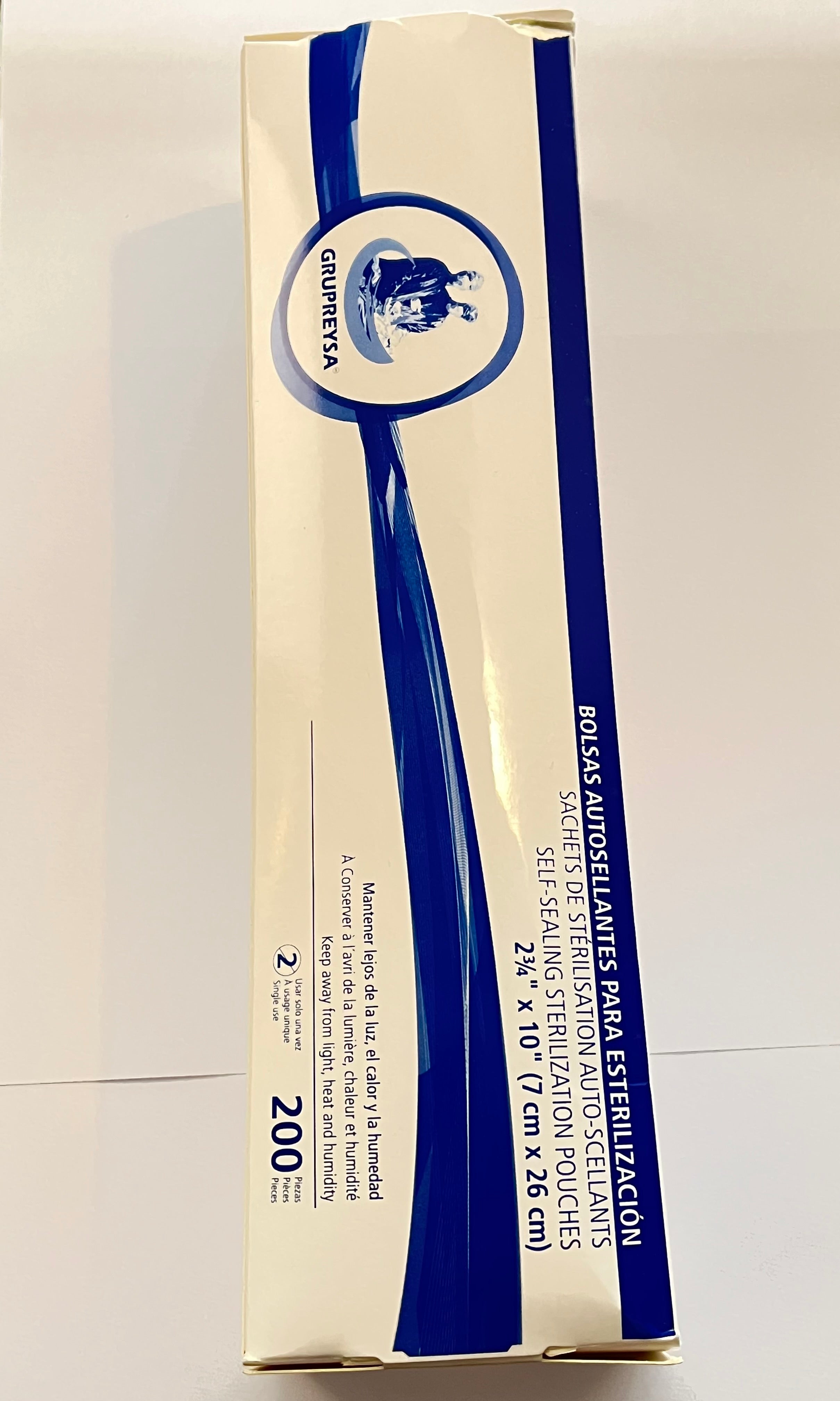 Bolsa para esterilizar de 2 3/4" X 10" (7cm x25cm) con 200 piezas