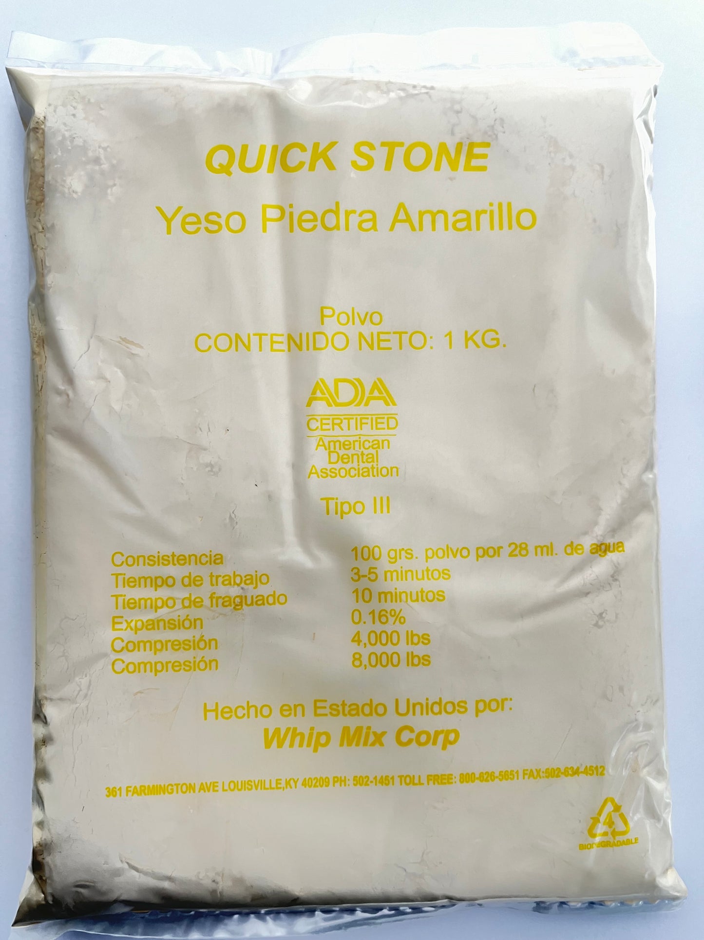 Yeso piedra whip-mix quick stone 1 kg