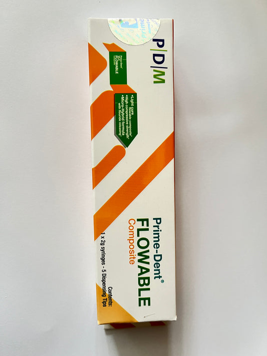Jeringa de resina flow prime dent fluida 2 gramos color A2
