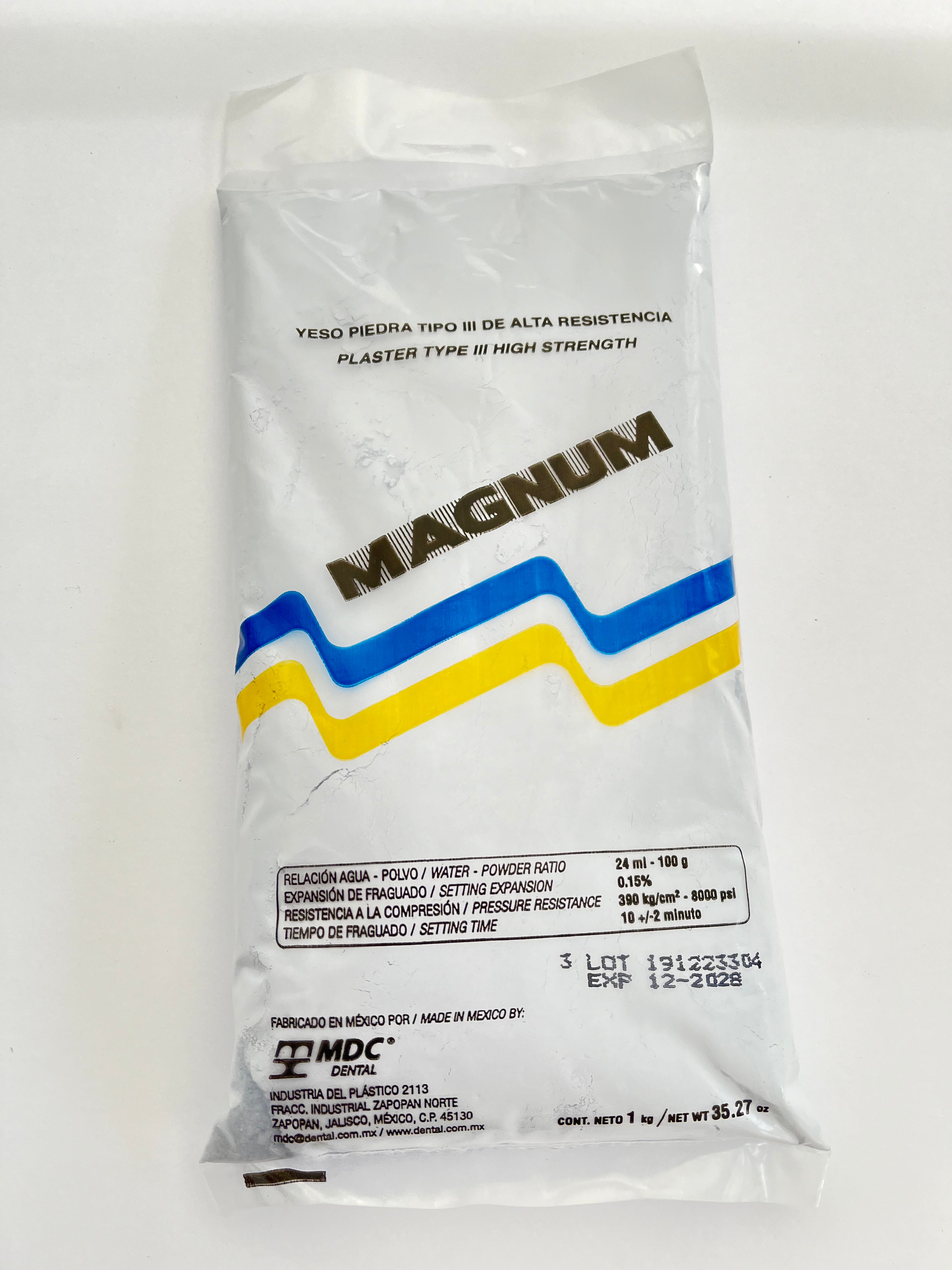 Yeso piedra Magnum tipo III color azul – Depósito Dental Molar