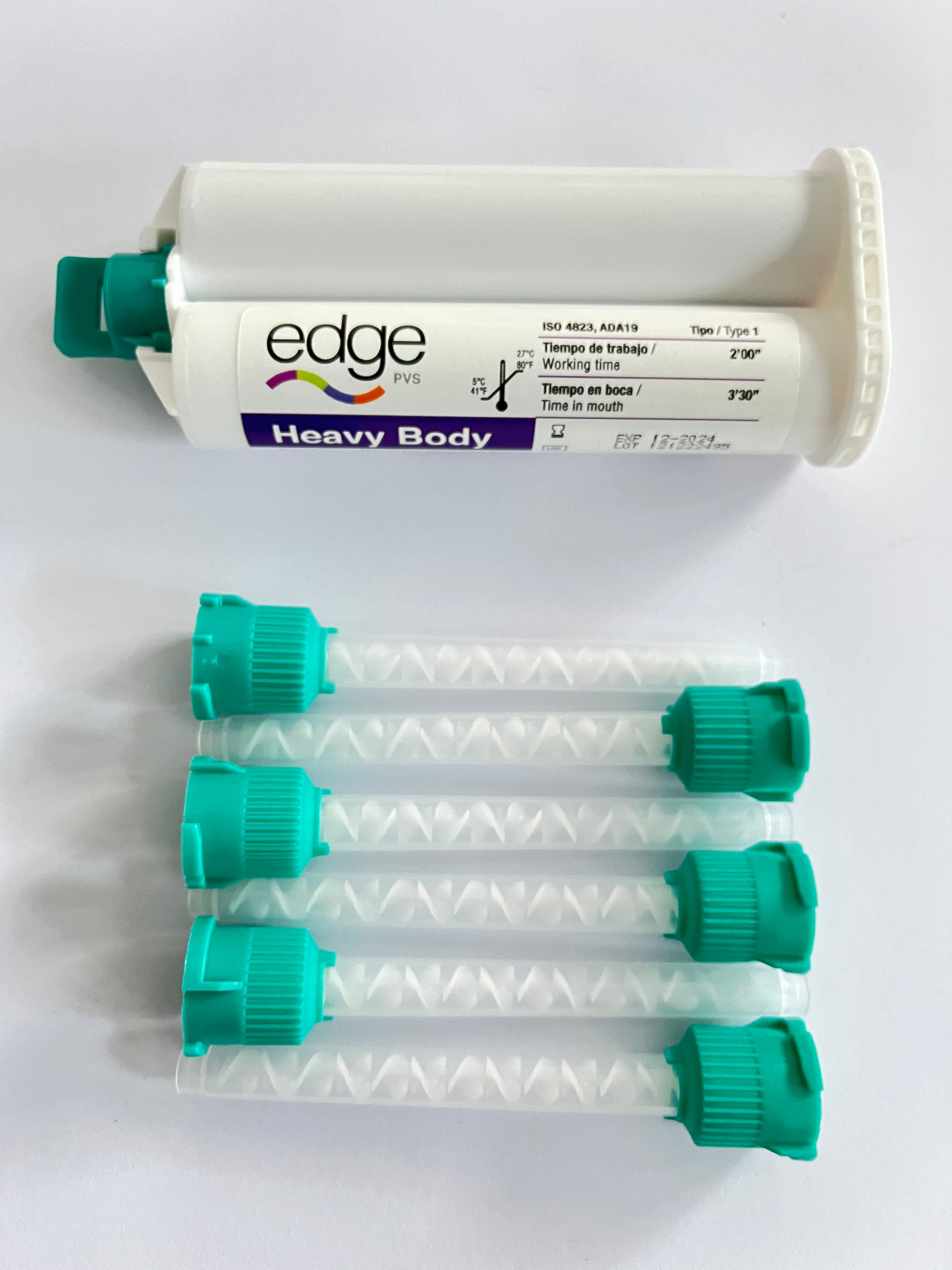 Silicona por adición edge heavy body normal tipo 1, 1  cartucho con 50ml con 6 puntas