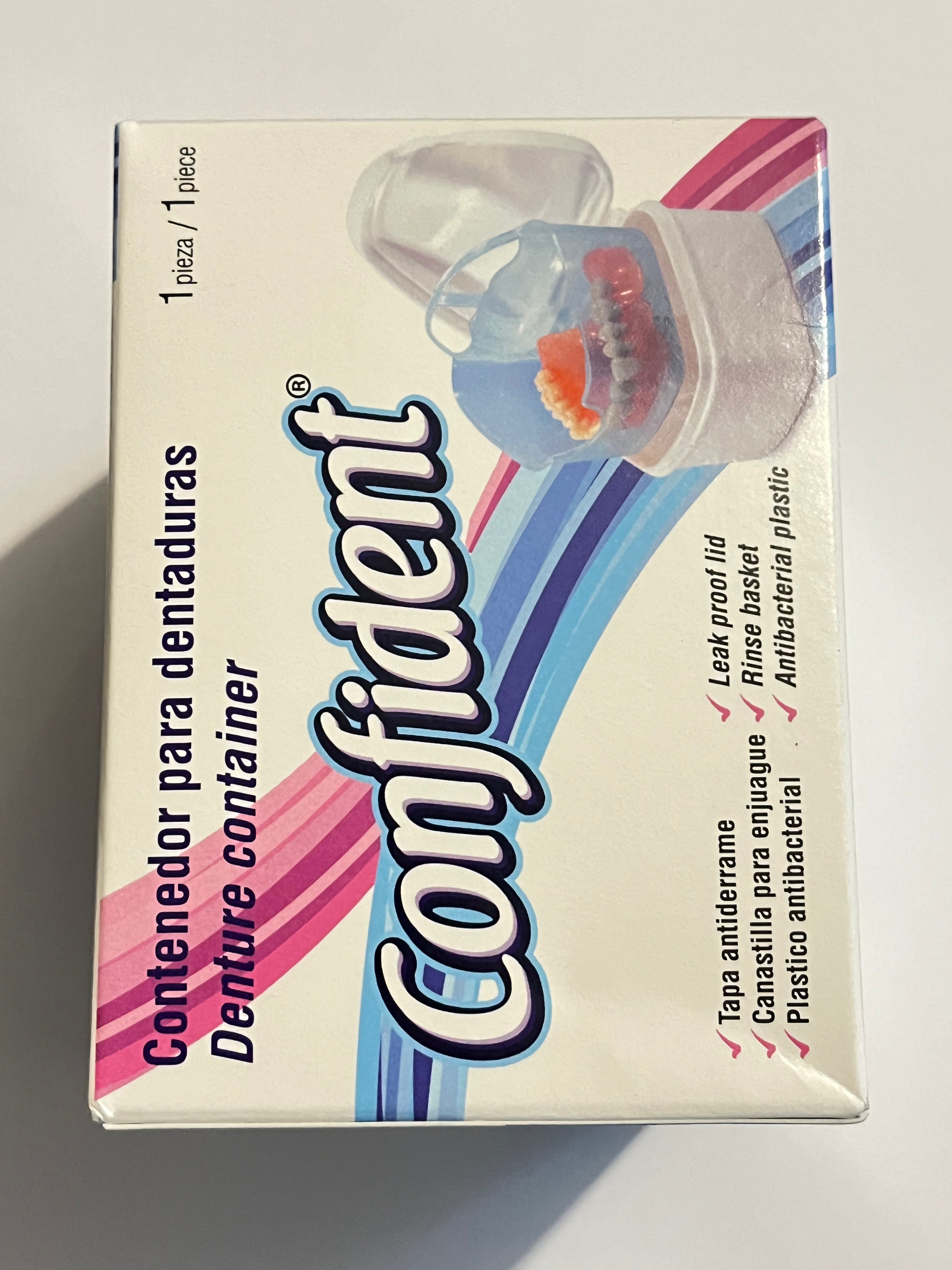 Caja estuche contenedor de dentaduras Confident para prótesis total