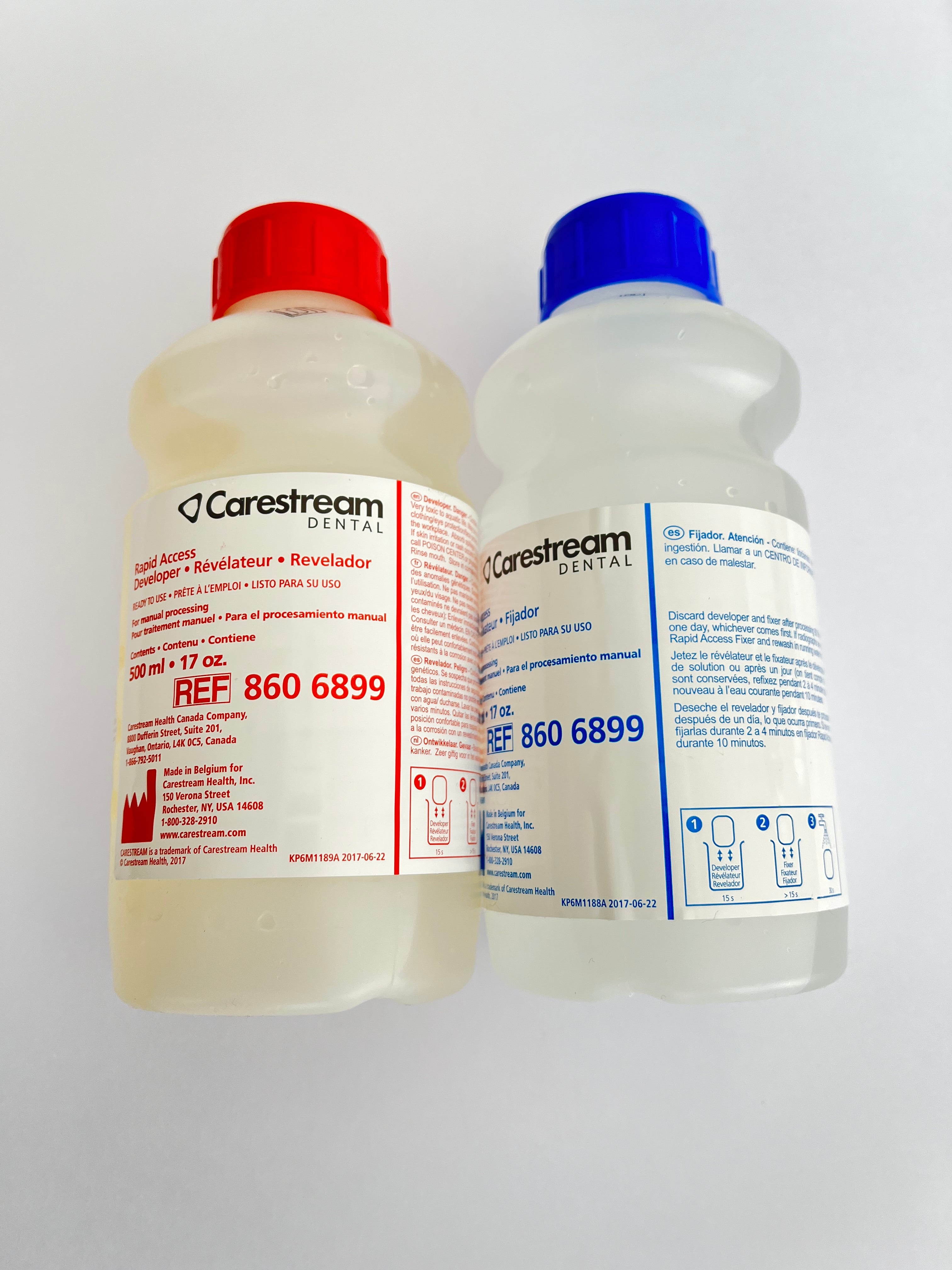 Par de frascos de revelador y fijador carestream 473ml cada uno rapid-access