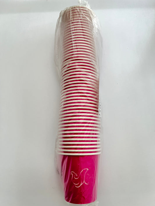 Vasos uniseal con 50 piezas color rosa fuchsia