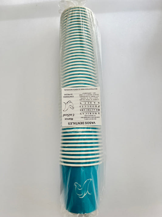 Vasos uniseal con 50 piezas color azul