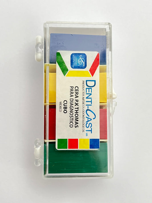 Cera pkt en cubo estuche con 4 colores denticast