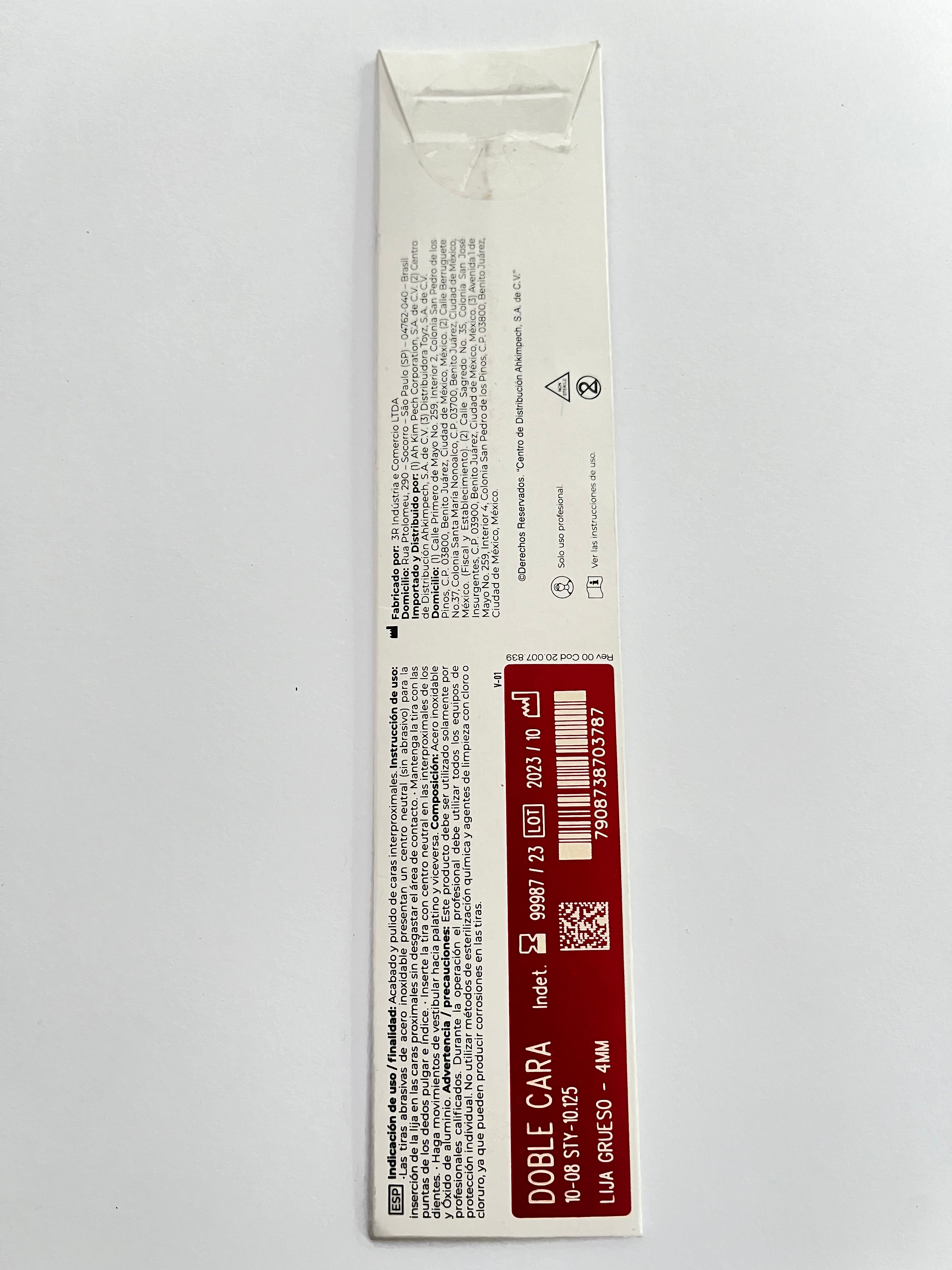 Lija stripping 4mm doble cara (luz) paquete 12 piezas