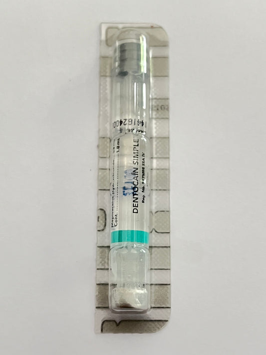 Cartucho suelto de 1.8ml de anestesia dentocaín simple mepivacaína HCI Solución 3%