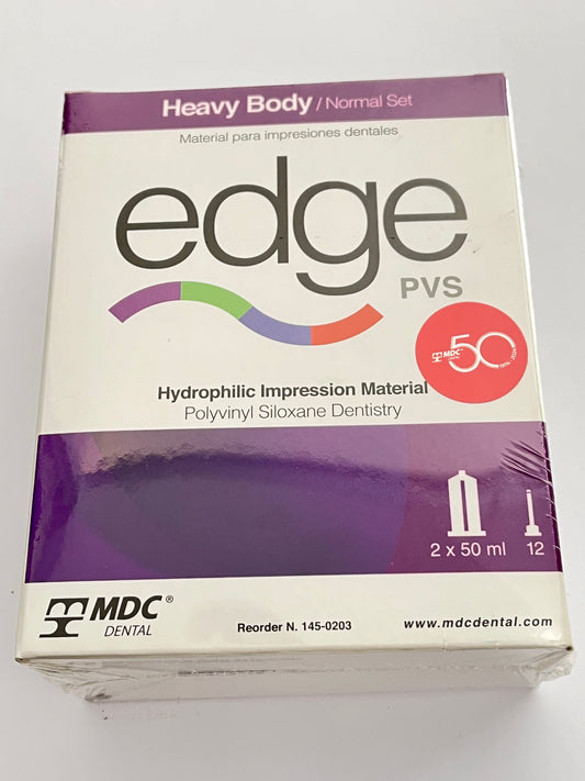 Silicona por adición edge heavy body tipo 1 cartuchos con 50ml con 12 puntas