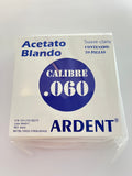 Acetato blando paquete con 20 piezas ardent calibre .060