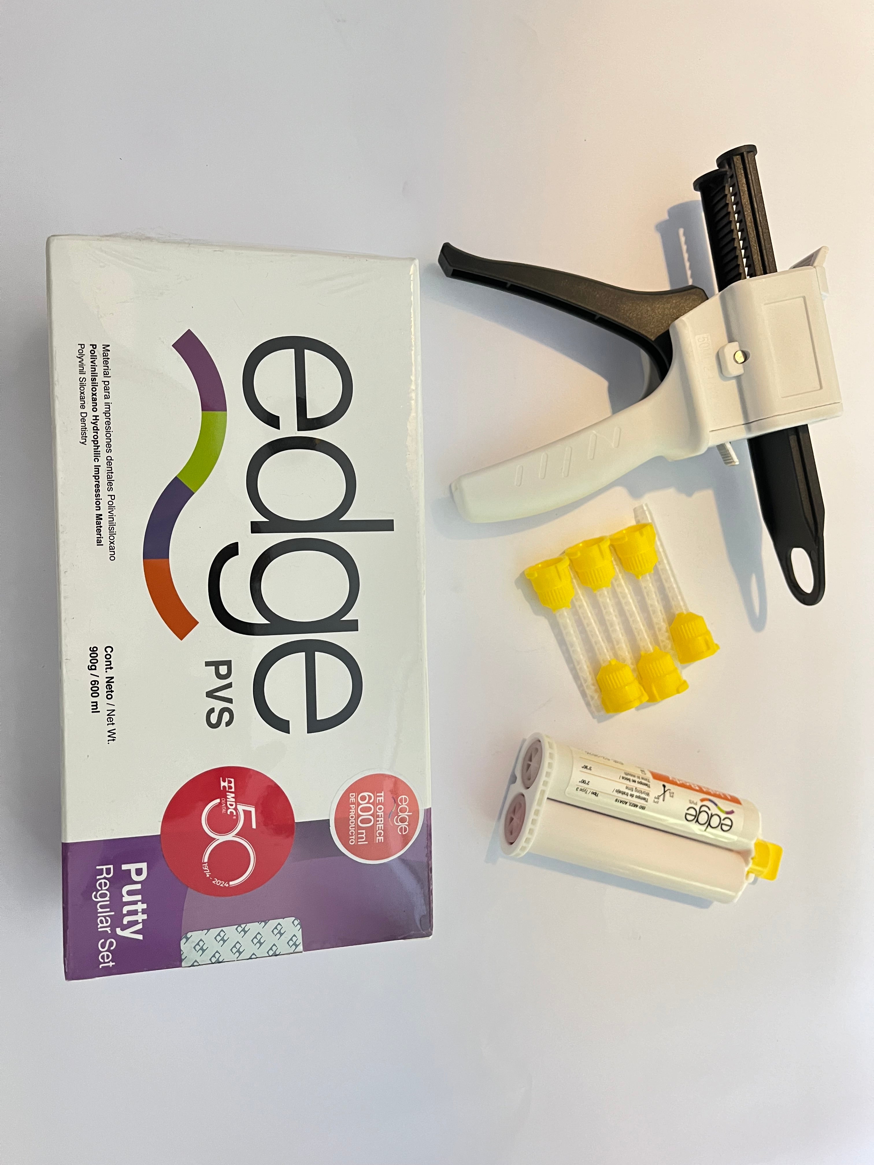 Kit silicona por adición Edge Ligera light, pesada putty y pistola dispensadora