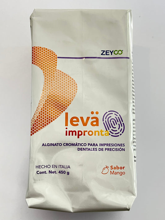 Leva impronta 450g alginato cromático marca zeyco tipo 1 sabor mango