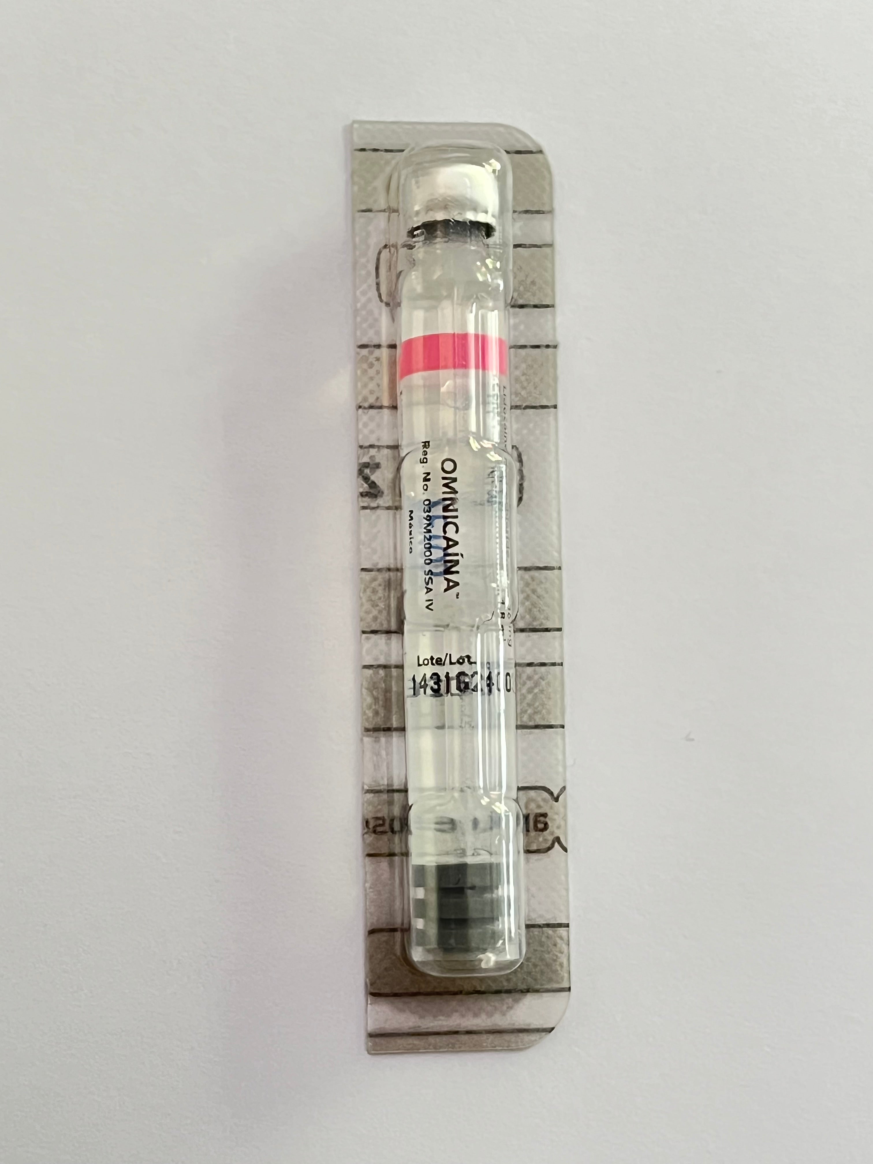 Cartucho de anestesia lidocaína solución 2% simple Omnicaína