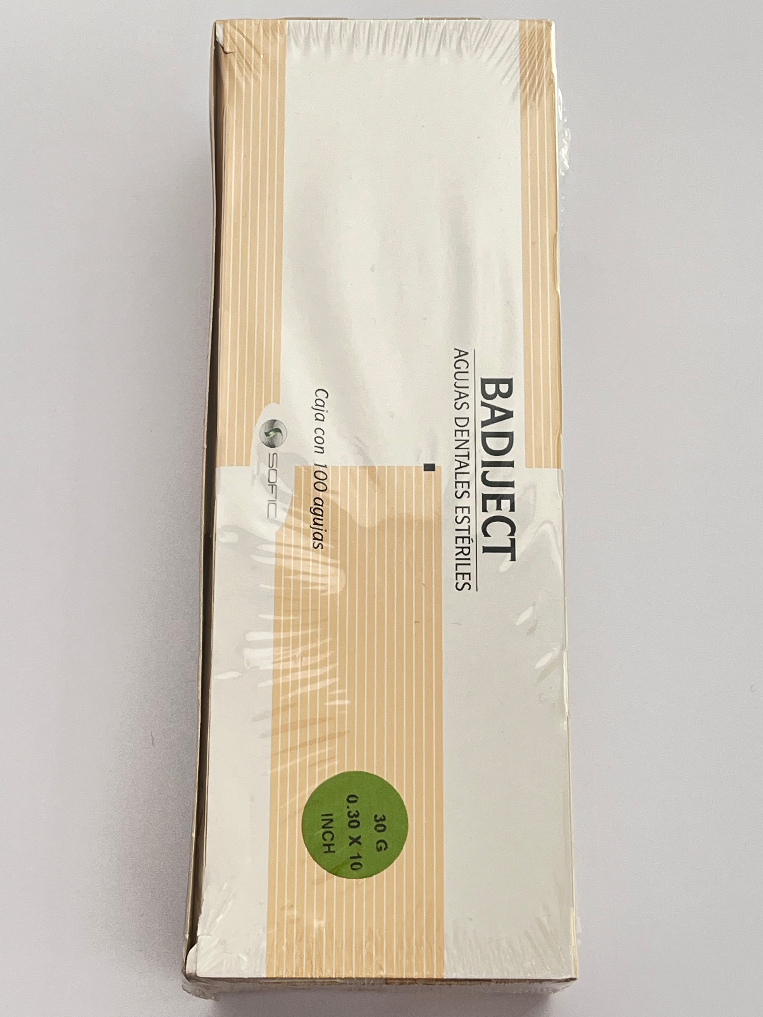 Aguja badiject extracorta 30G 0.30x10 inch caja con 100 piezas