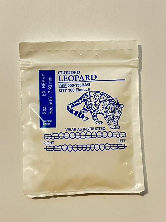 Elásticos extraorales american orthodontics por sobre Leopard 8 onzas 5/16