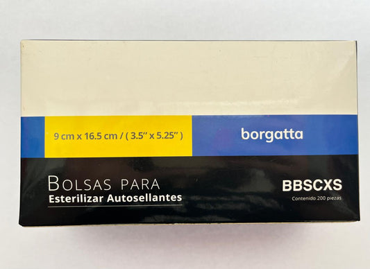 Caja de bolsa para esterilizar 9 cm x 16.5 cm (3.5" x 5.25") borgatta con 200 piezas