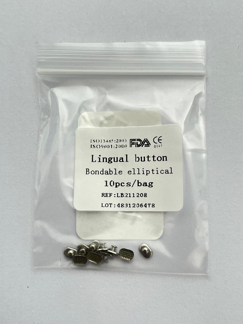 Botón linguales malla elíptico BL02  con 10 piezas marca Redstars