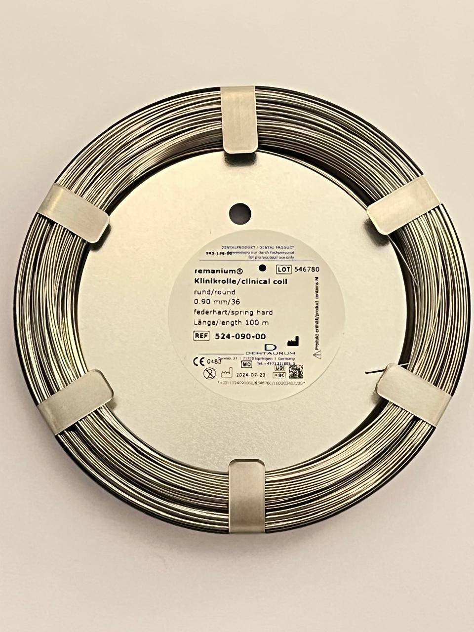 Paquete rollo clínico alambre con 100 metros Dentaurum 090 mm/ .036 524-090-00