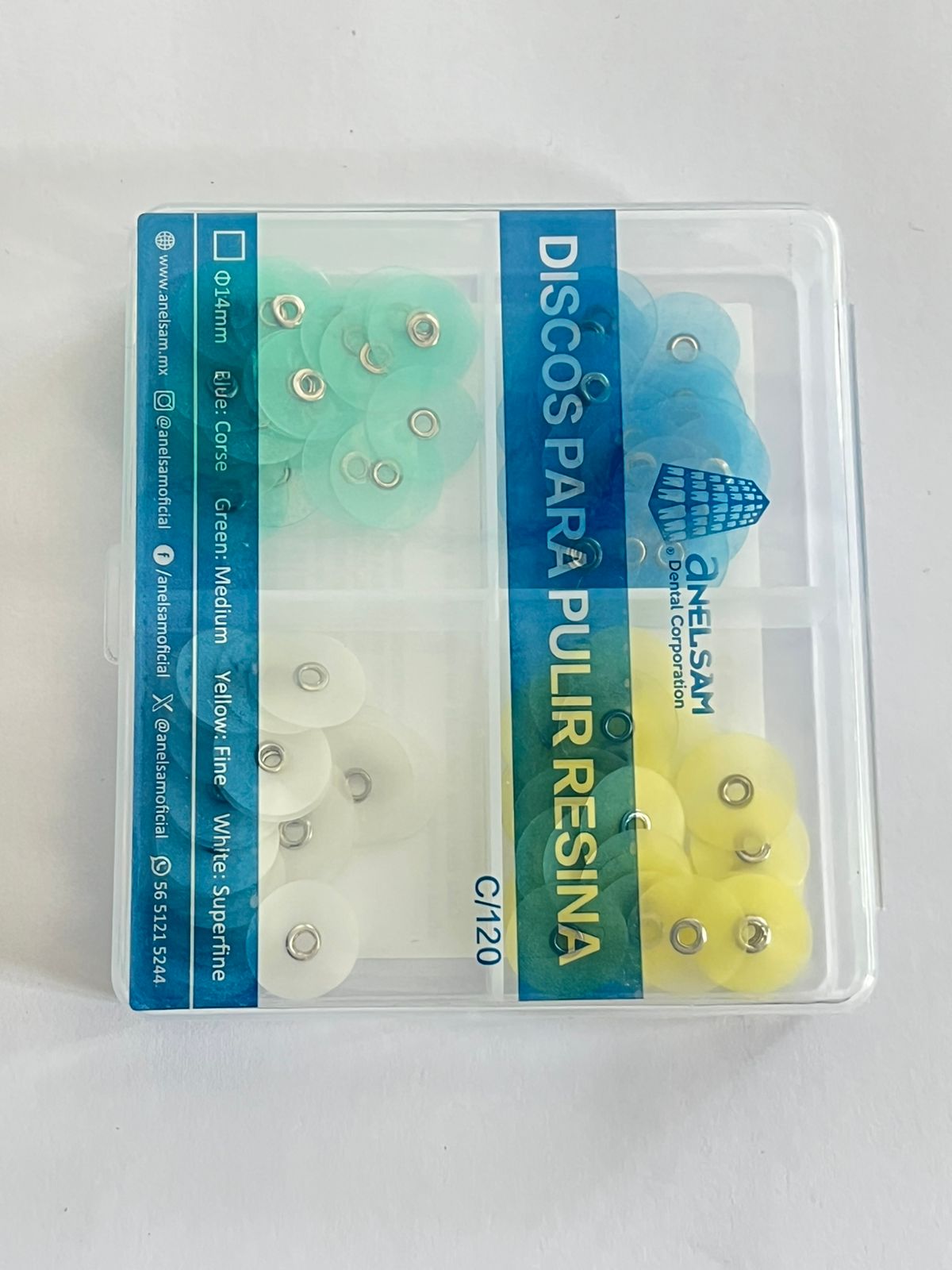 Kit de pulido sistema tipo Soflex con 120 piezas marca anelsam