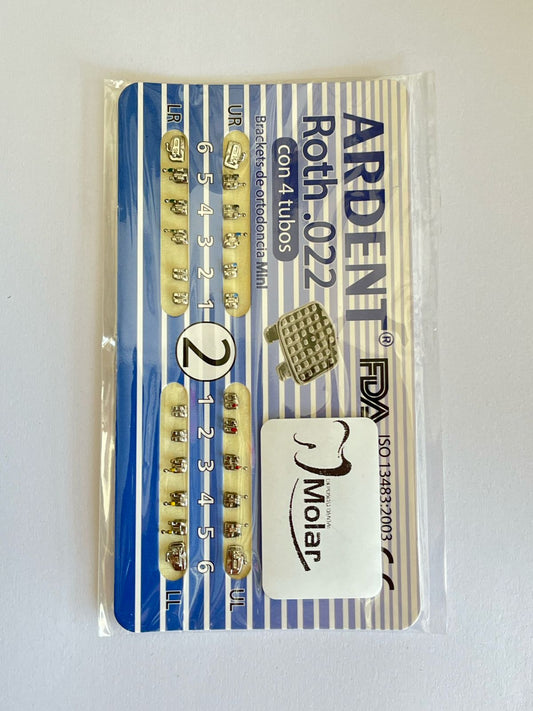 Brackets ardent #2 roth .022 con 4 tubos