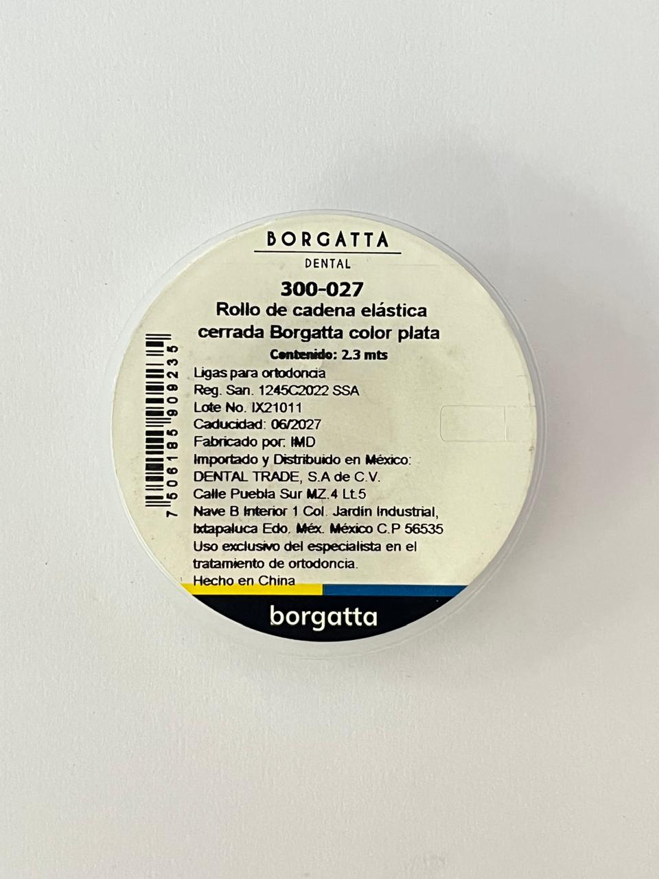 Liga en cadena borgatta cerrada color plata 2.3m