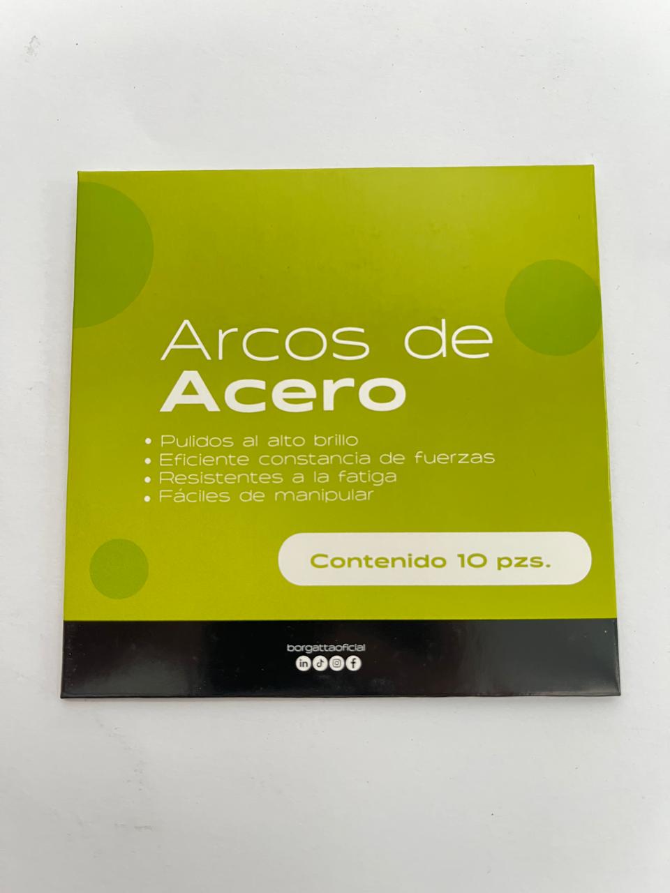 Paquete de arcos de acero Iline con 10 piezas .016x.016 superior 80-039