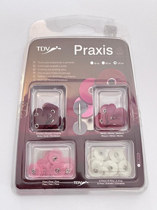 TDV Praxis 120 discos de lija surtido + mandril (tipo soflex)