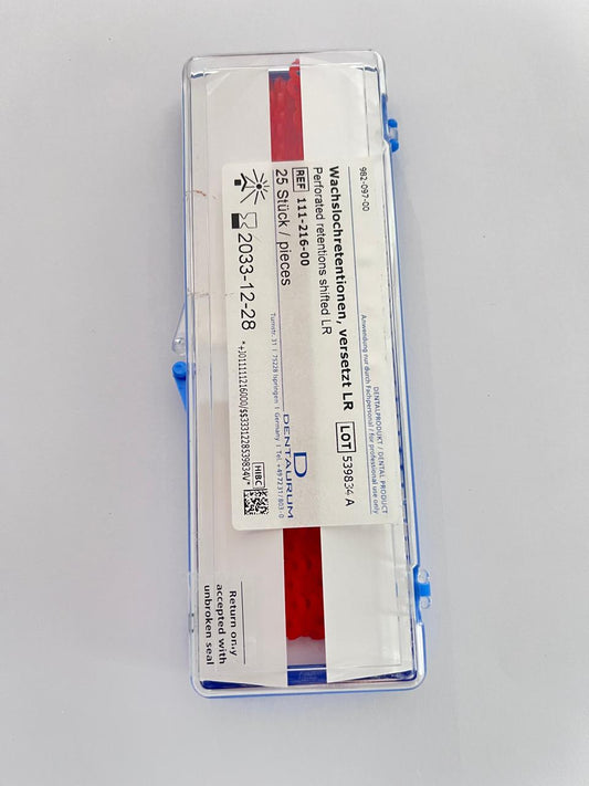 Caja de retenciones de cera redondas LR con 25 tiras