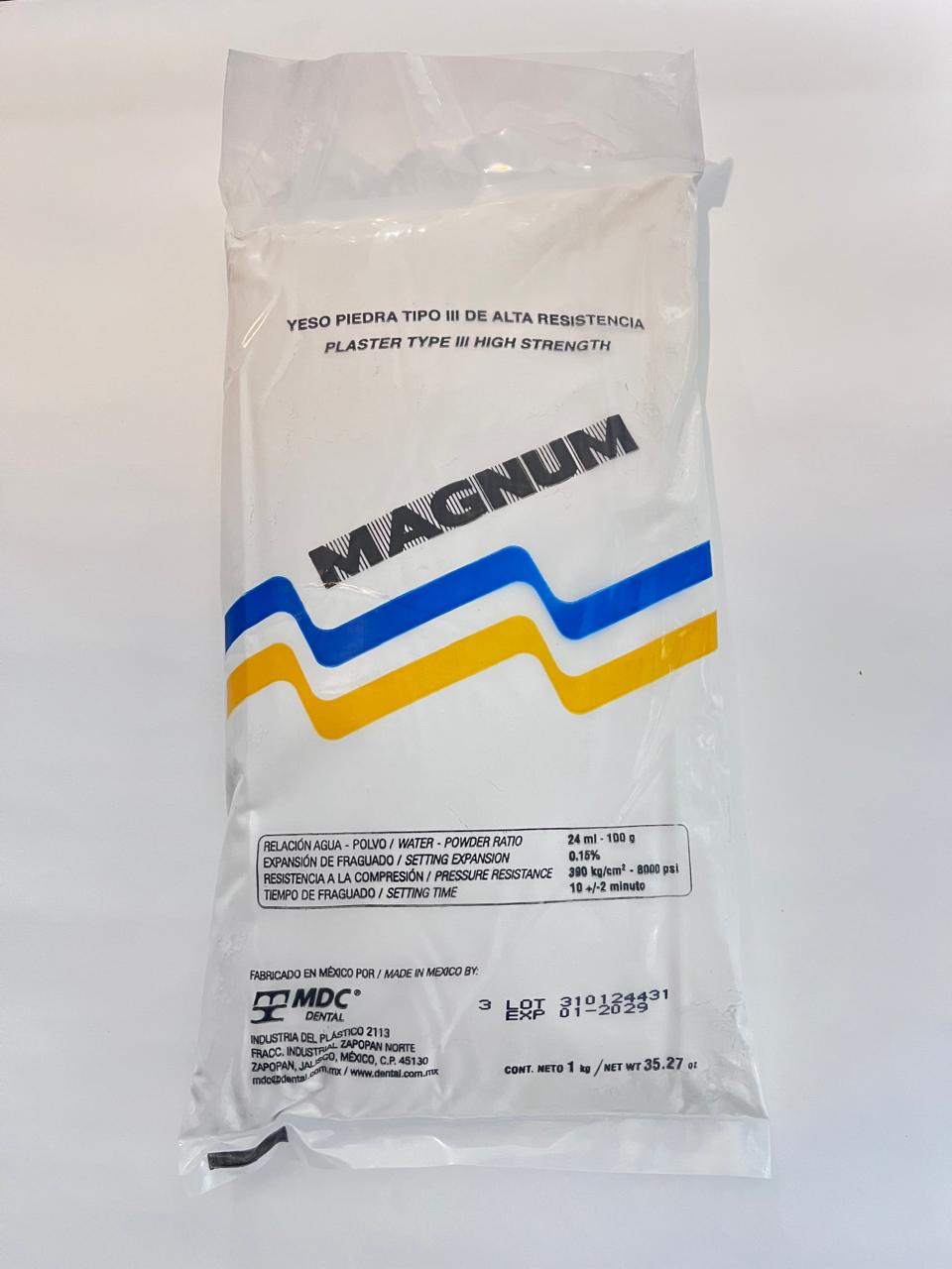 Yeso piedra Magnum tipo III color blanco