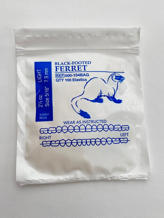 Elásticos american orthodontics por sobre Ferret hurón de patas negras 2 1/2 onzas 5/16