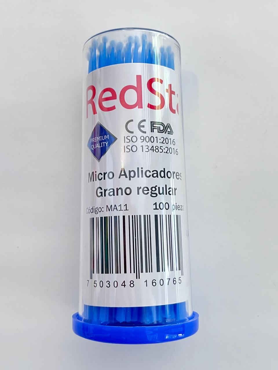 Microaplicadores microbrush punta regular T-MA11 marca redstars con 100 piezas