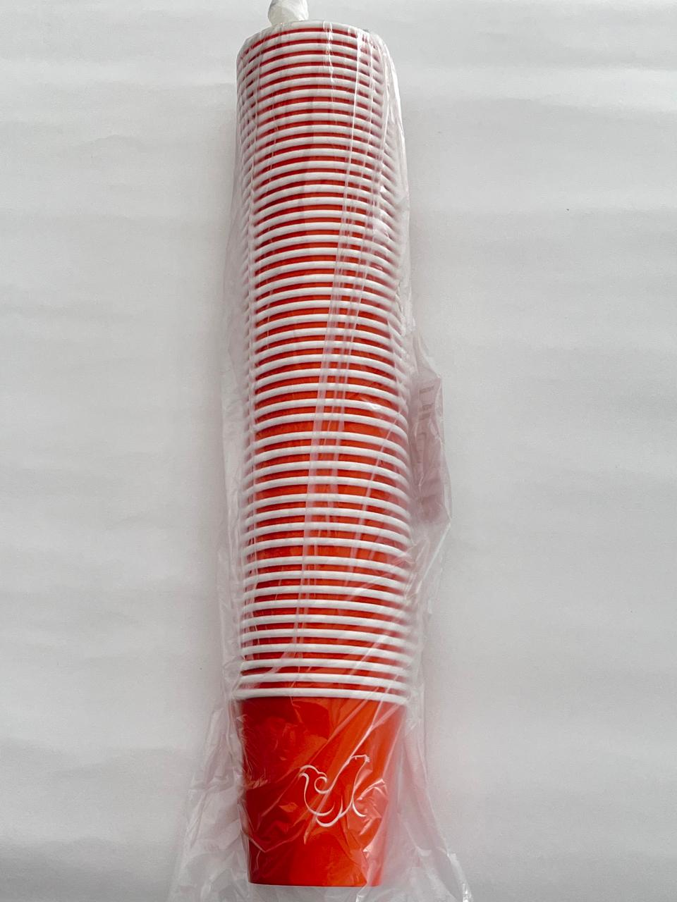 Vasos uniseal con 50 piezas color naranja