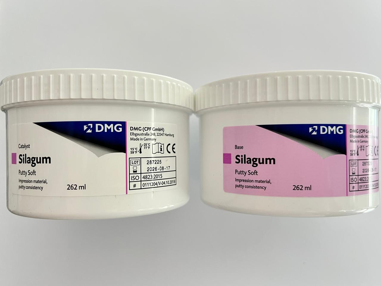 Silagum putty silicona adición vps 1 base y 1 catalizador de 262ml cada frasco -no incluye cucharitas medidoras-