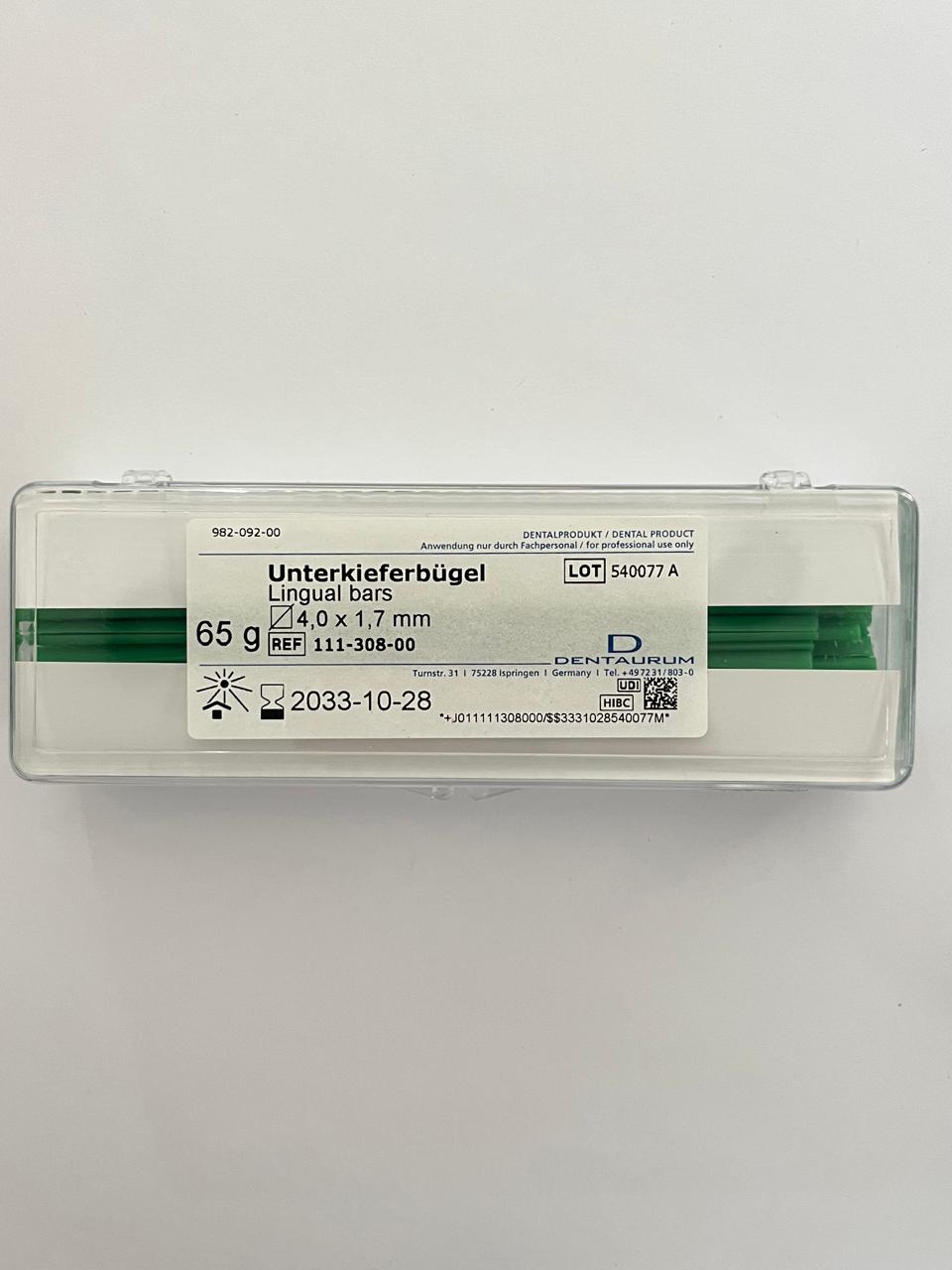 Caja perfil en cera barra lingual inferior 4x1.7mm con 65 gramos
