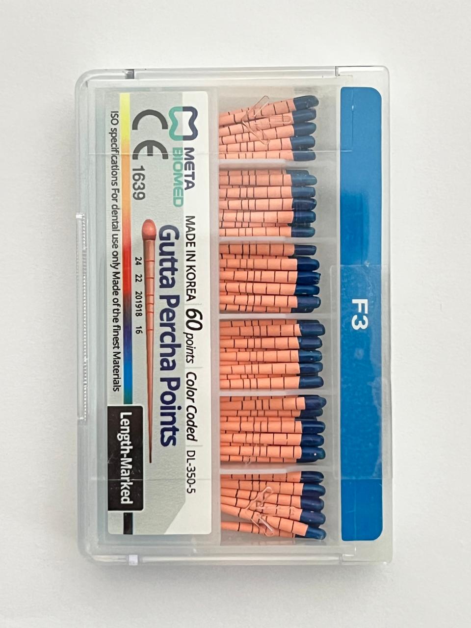 Puntas de Gutta percha F3 META -gutapercha- tipo protaper