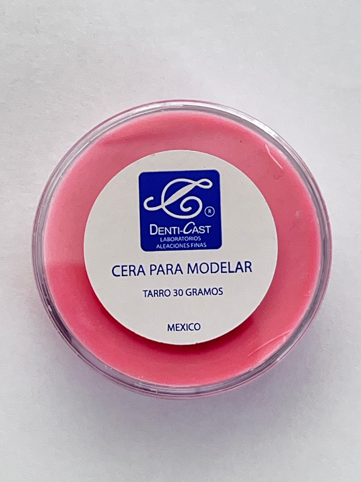 Cera para modelar tarro 30 gramos Denticast Castellan color rosa
