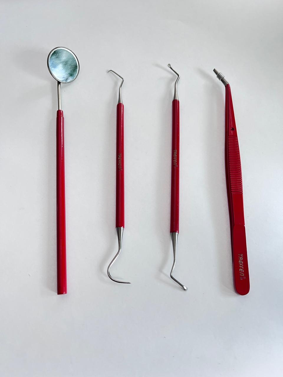 Estuche de exploración 1x4 color rojo marca Treffen