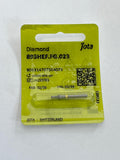 Fresa de diamante anatómica marca Jota 853HEF.FG023 forma cacahuate conocida como punta de gota grano extra fino -Cinta amarilla-