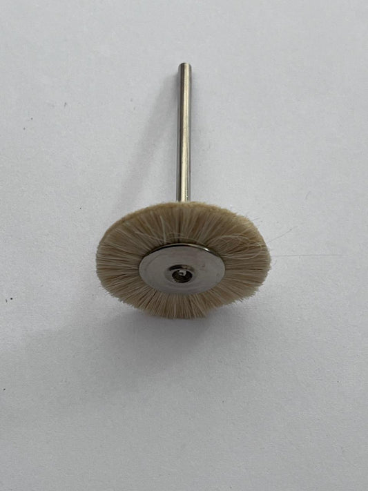 Cepillo pulidor de cerdas suaves de lana blanca por pieza Wences de 25.4mm con mandril