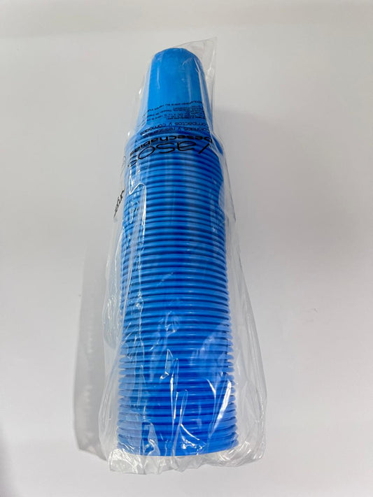 Vasos plástico color azul con 50 piezas marca Borgatta