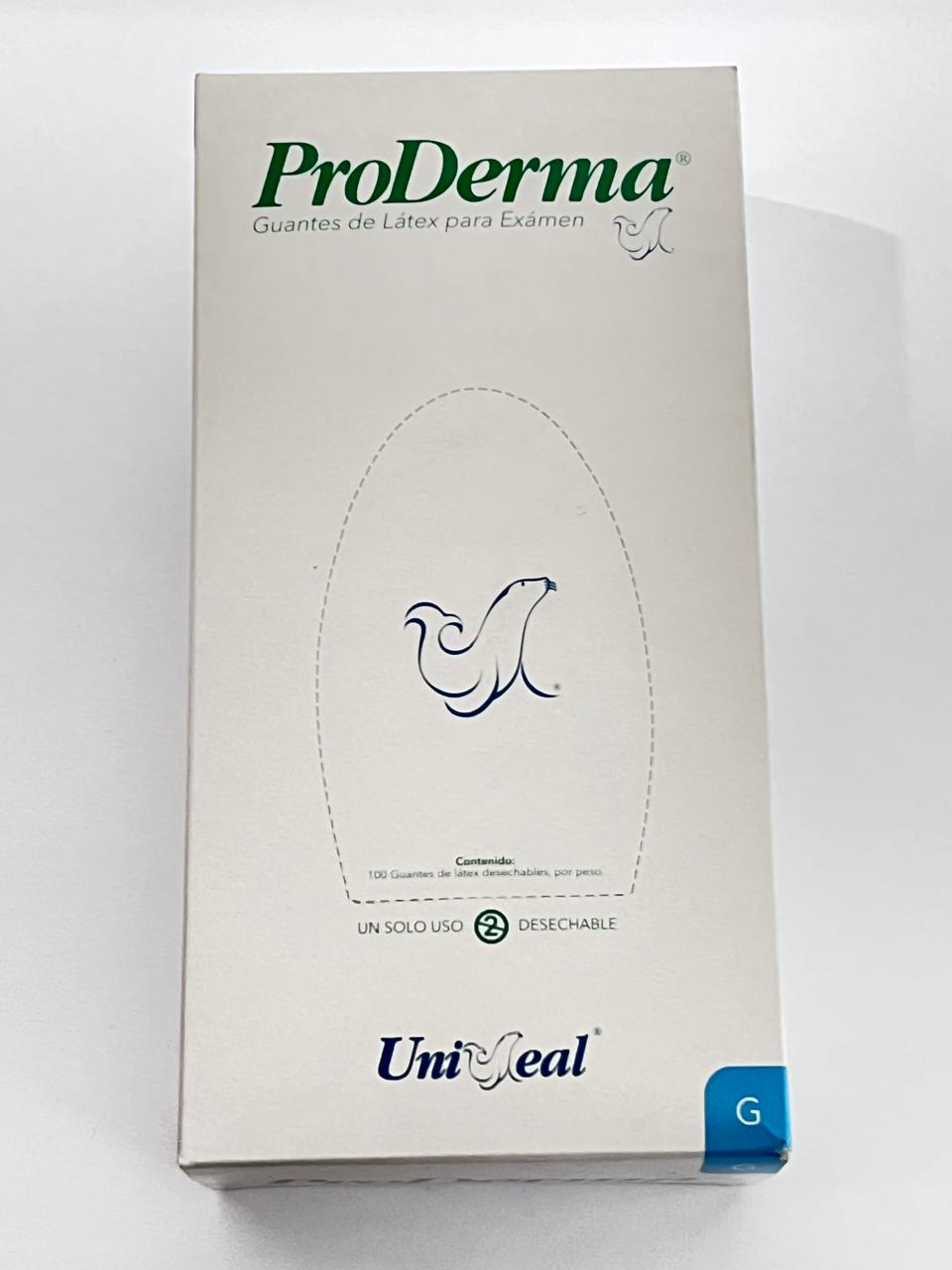 Caja de guantes proderma latex Uniseal tamaño grande