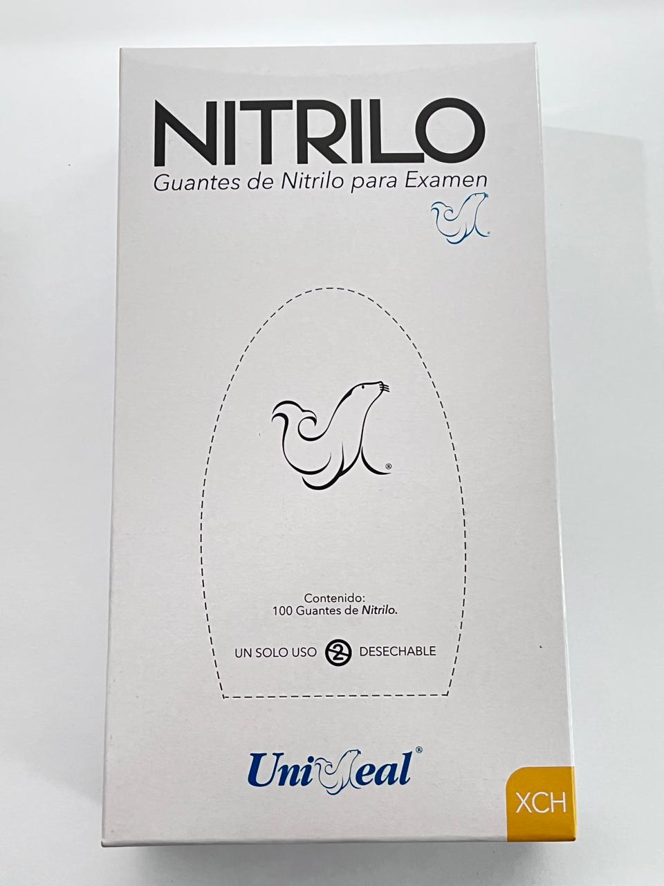 Caja guantes Nitrilo con 100 piezas Uniseal color negro tamaño extrachicos