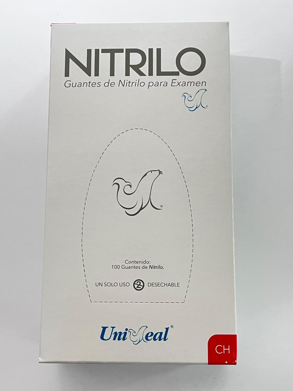 Caja guantes Nitrilo con 100 piezas Uniseal color blanco tamaño chicos