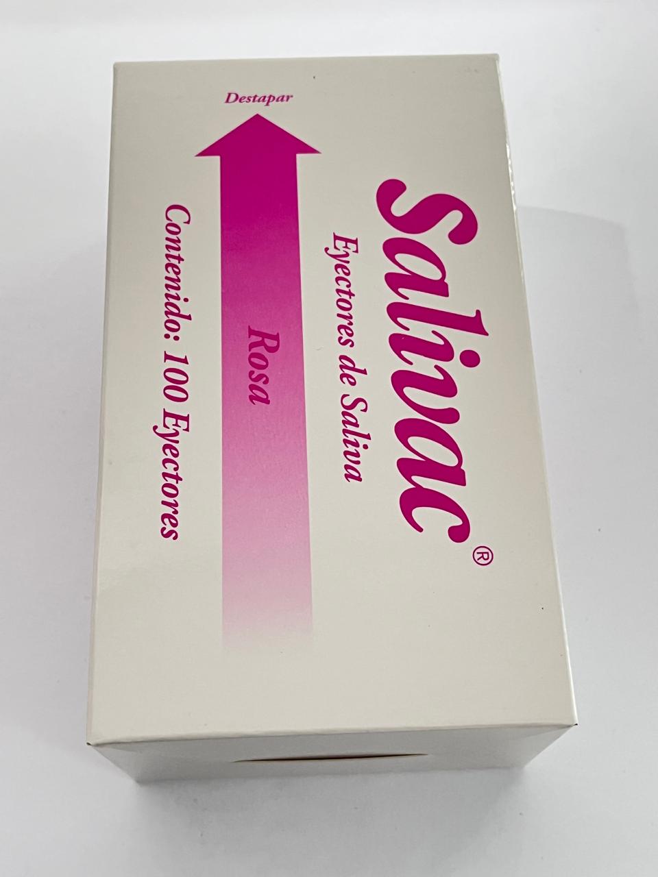 Eyector de saliva caja con 100 piezas uniseal color rosa