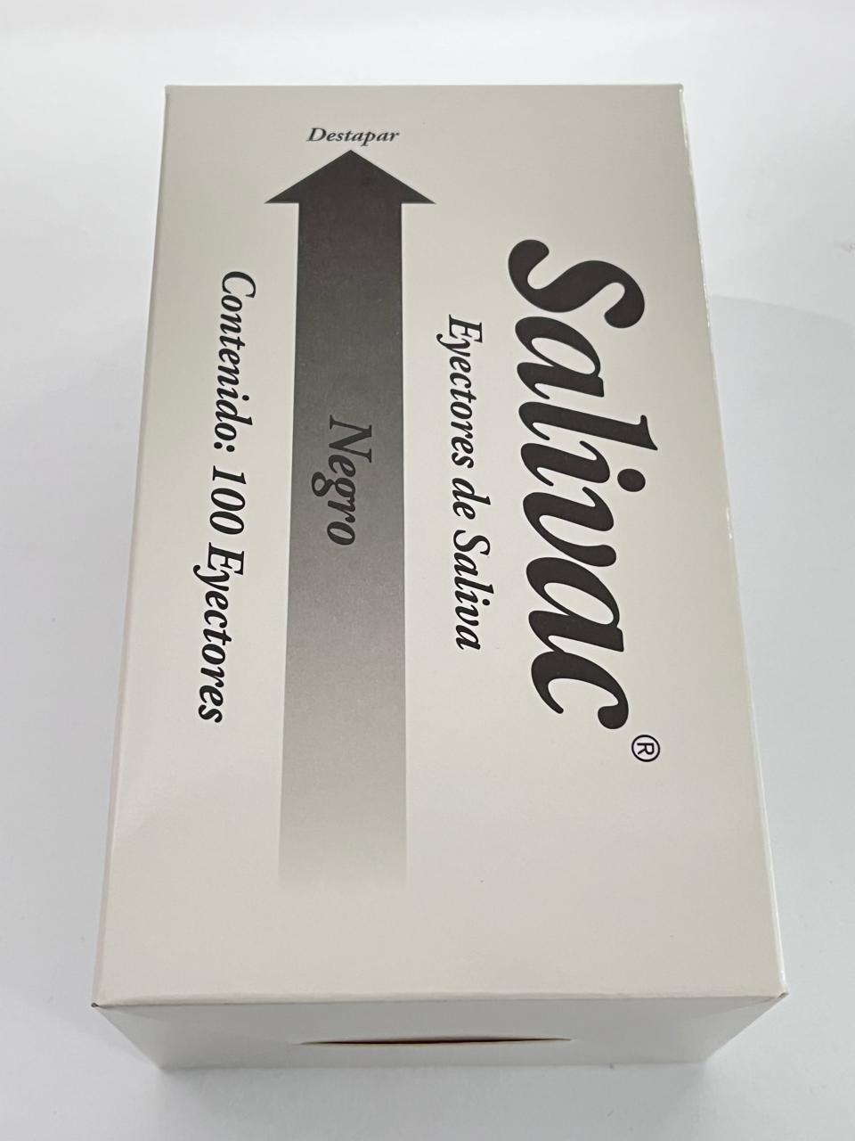 Eyector de saliva caja con 100 piezas uniseal color negro