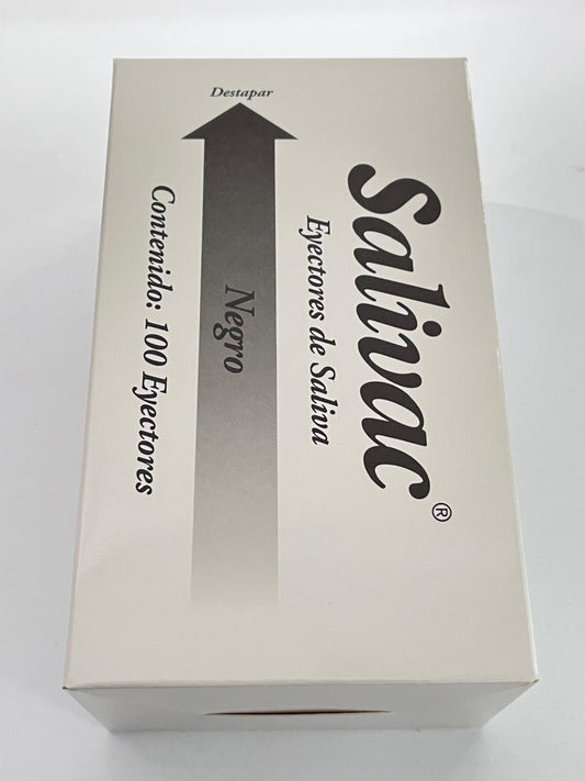 Eyector de saliva caja con 100 piezas uniseal color negro
