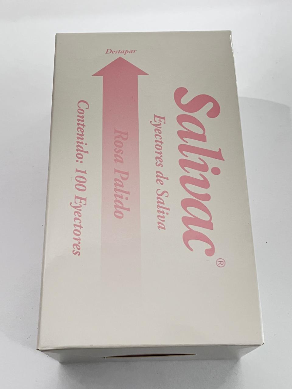 Eyector de saliva caja con 100 piezas uniseal color rosa palido